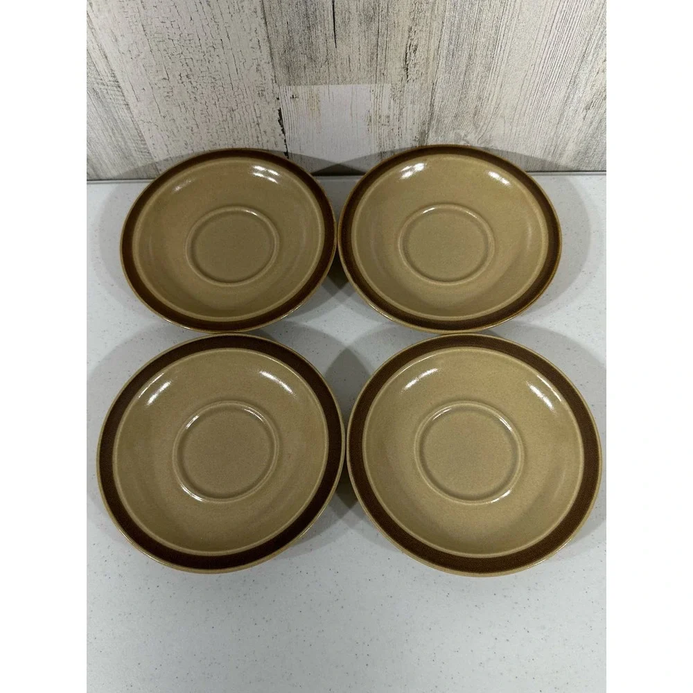 Hearthside‎ Stoneware Dogwood 4 Cups 4 Saucers Hand Painted Japan MCM